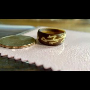 Wooden Ring with Lizards